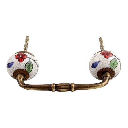 Multicolor Leaves Crackle Ceramic Bridge Handle